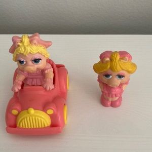 Set of two Vintage Muppet Babies Missy Piggy figurines